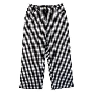 Lauren Ralph Lauren Womens Gingham Cropped Pants Navy Blue White Size 6